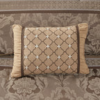 7 Piece Jacquard Comforter Set Brown/Gold King