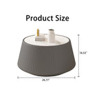 Light Sintered Stone Top Cup Shape Leather Coffee Table