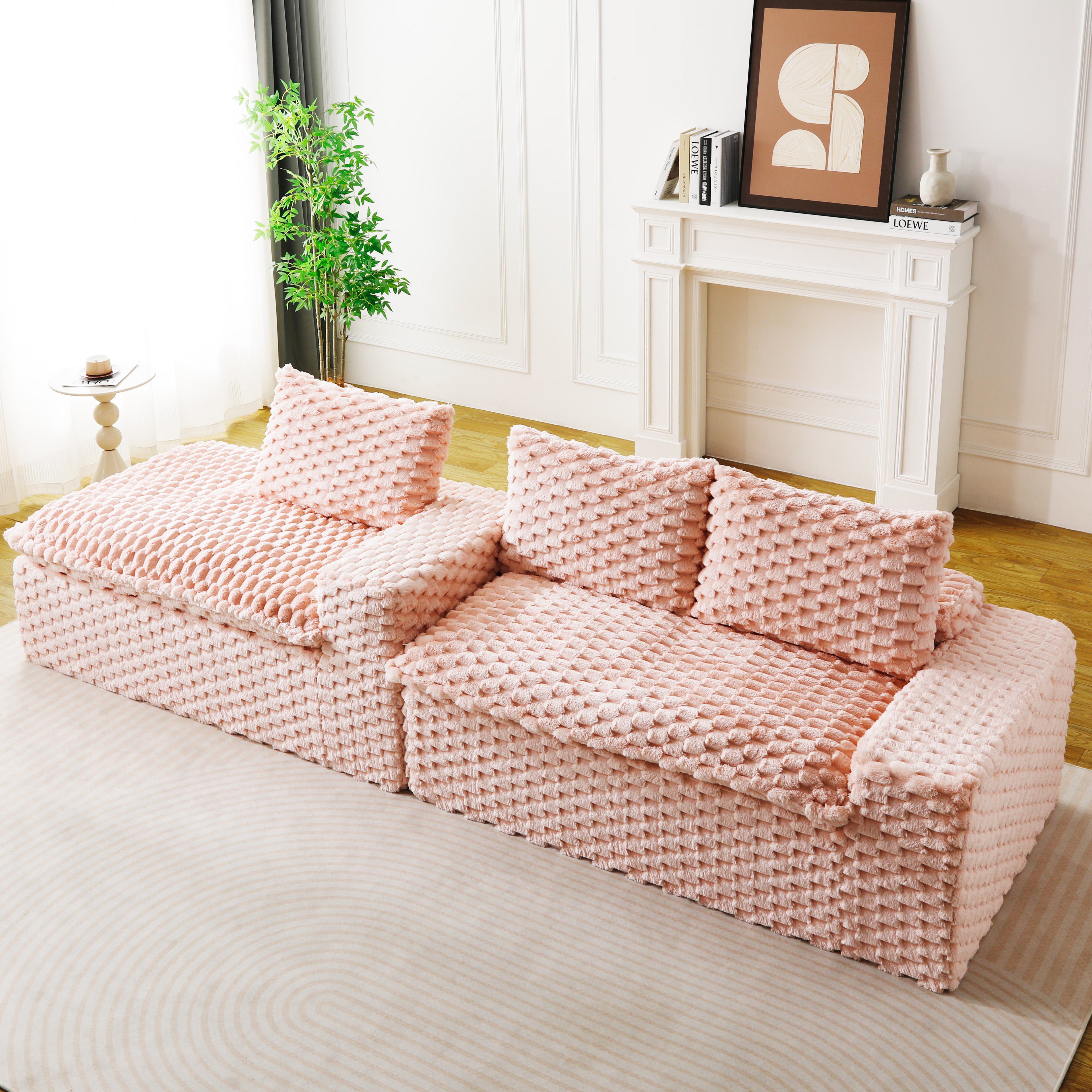 Pink Turtle Velvet Versatile Sofa