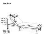 TOPMAX Acacia Wood Chaise Lounge