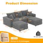 Plush Corduroy 3-Seat Sofa - Modern Design for Ultimate Comfort