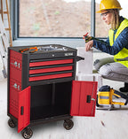 28 Inch 3-Drawer Rolling Tool Chest with Wheels