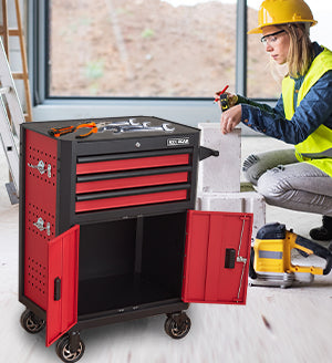 28 Inch 3-Drawer Rolling Tool Chest with Wheels