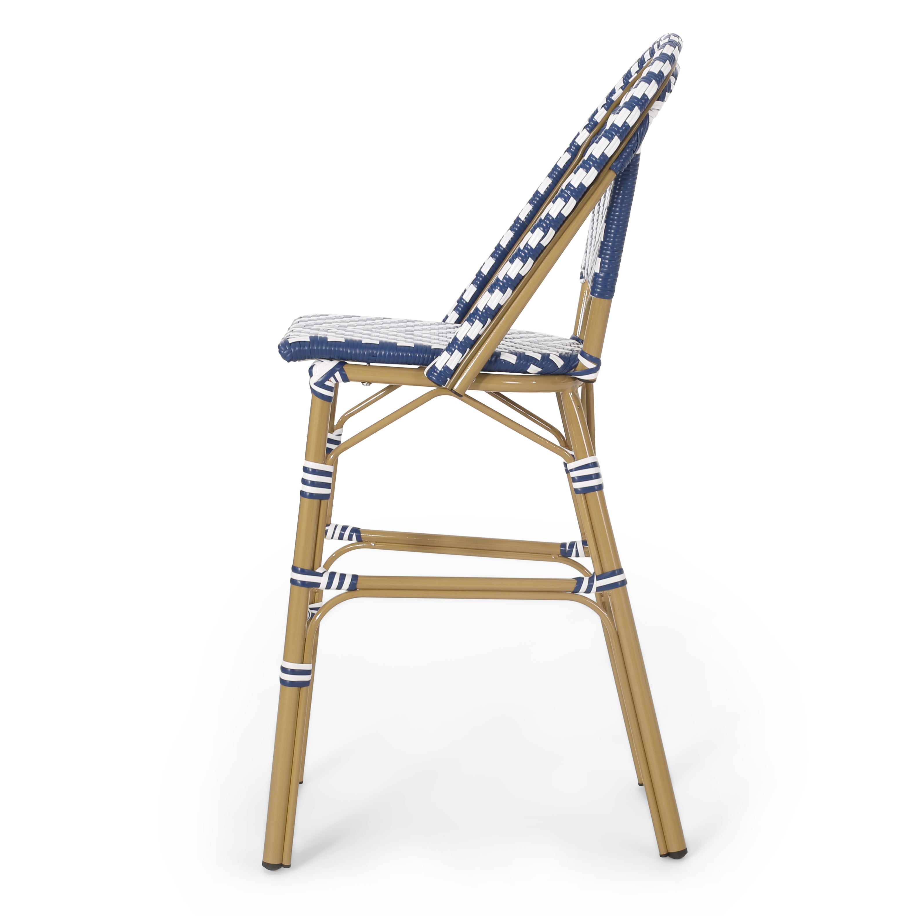 29.5" Outdoor PE Rattan French Barstool