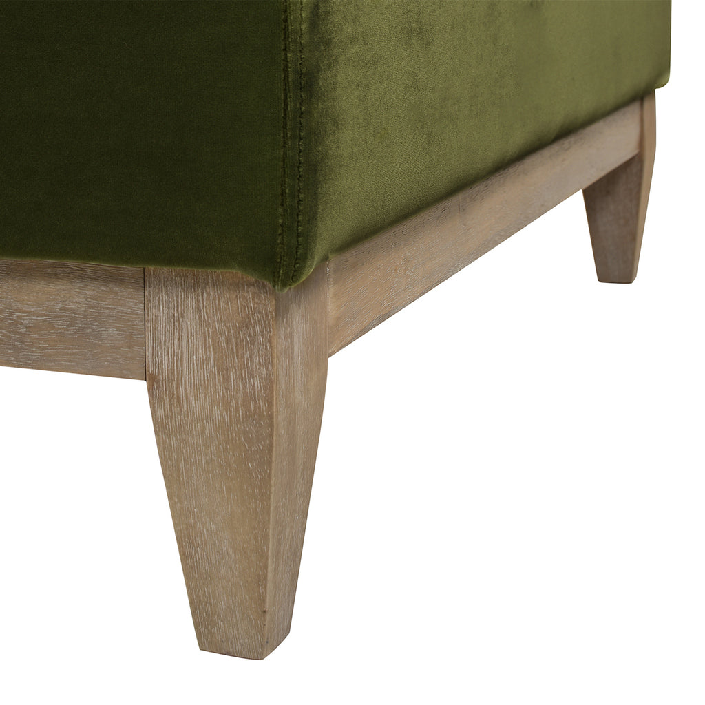 Knox 35" Square Storage Cocktail Ottoman, Olive