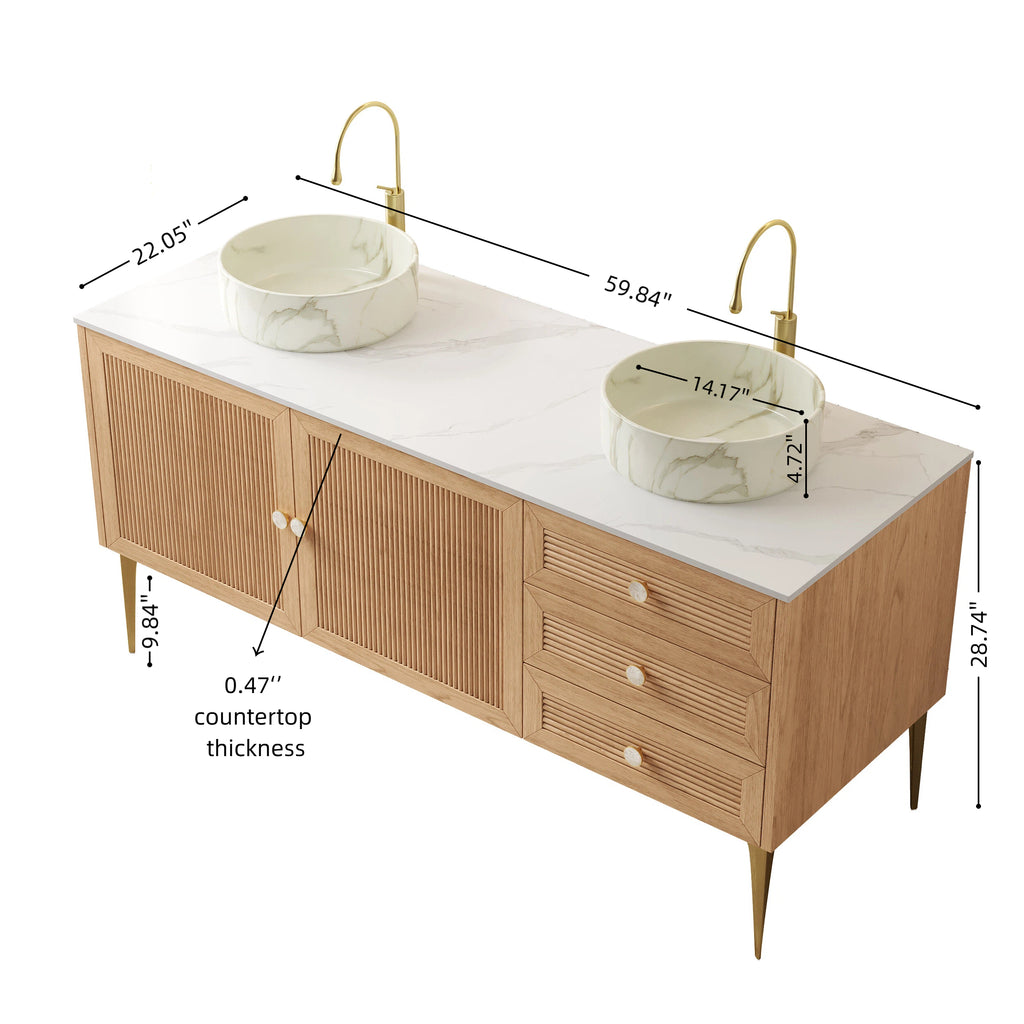 MUNIN 60" Bathroom Vanity with Sink