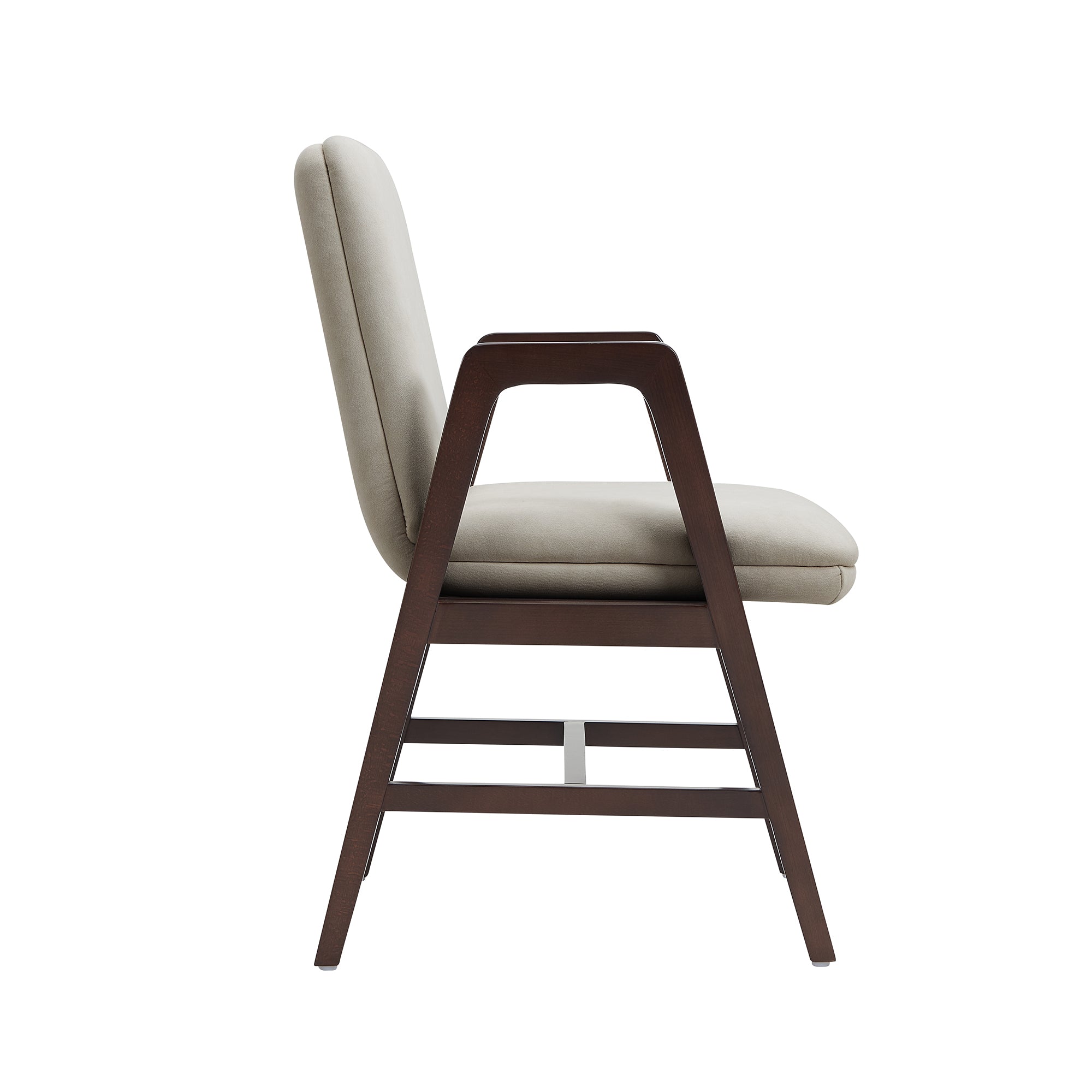 Stella Wood Velvet Armchair in Champagne