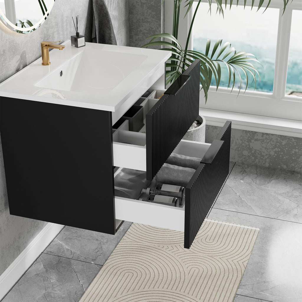 24 Inch Bathroom Vanity Cabinet With Ceramic Sink