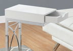 C-Shaped Accent Table with Storage Drawer