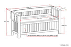 Acadian 48 Inch Wide Solid Wood Entryway Storage Bench
