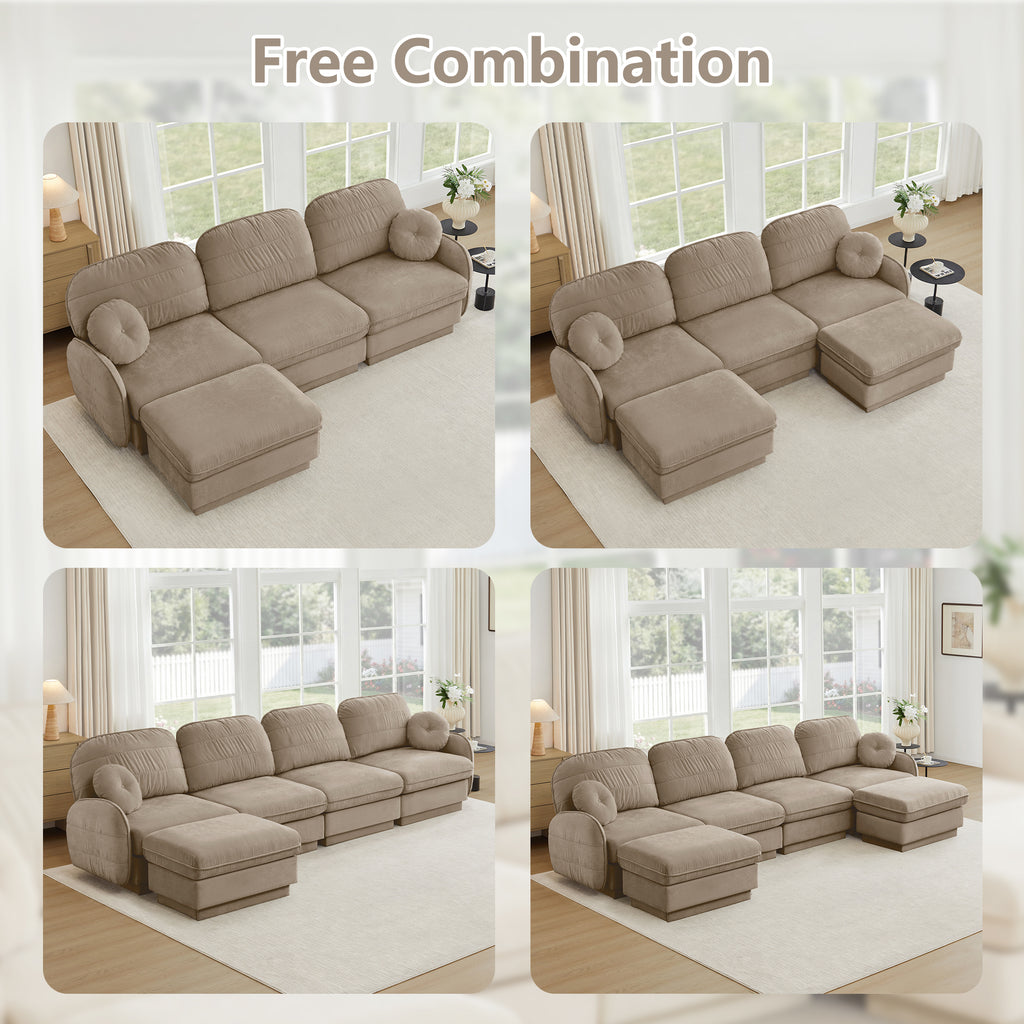 Chenille Cloud L-Shaped Loveseat Sofa