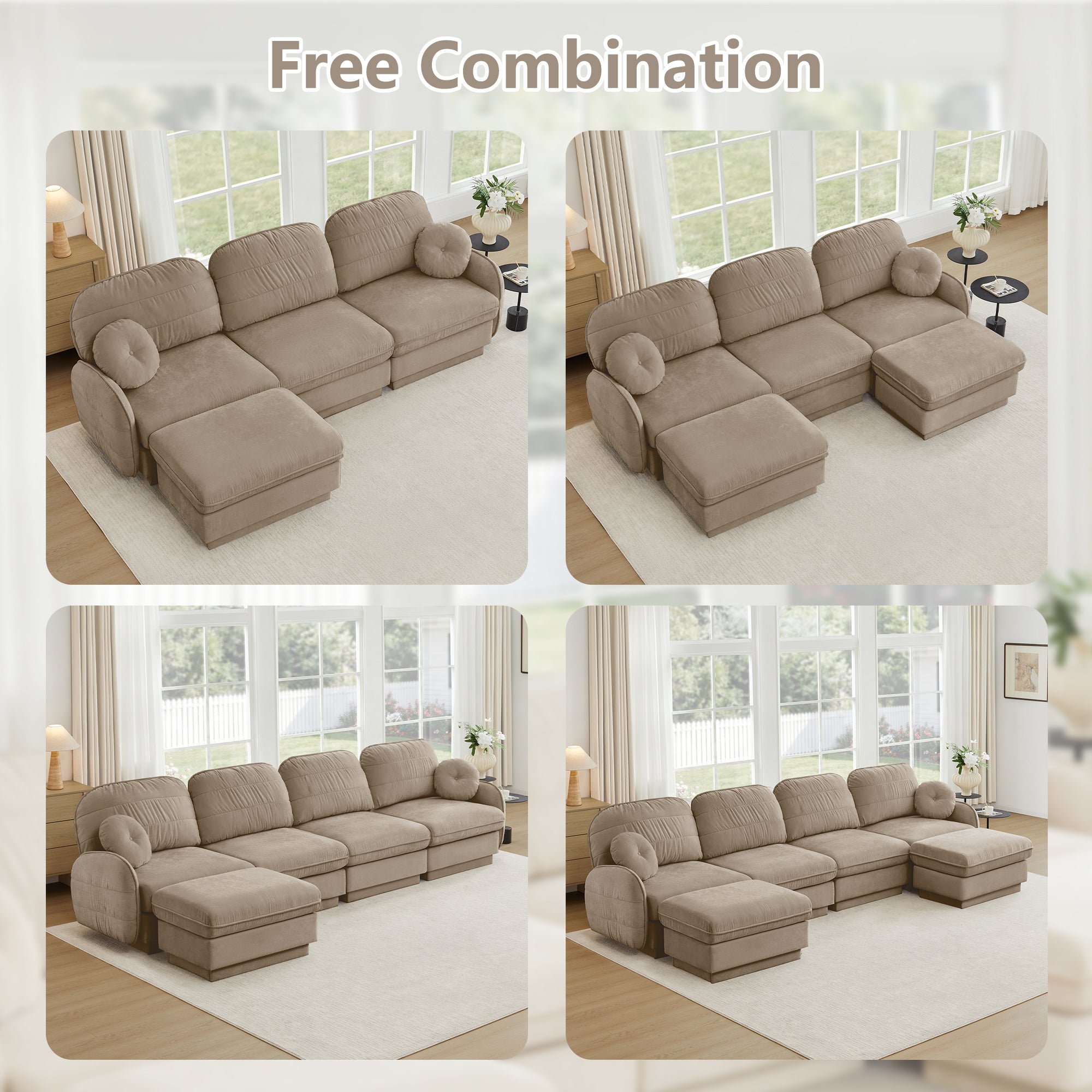 Chenille Cloud L-Shaped Loveseat Sofa