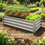 Galvanized Raised Garden Bed, 4' x 2' x 1' Metal Planter Box