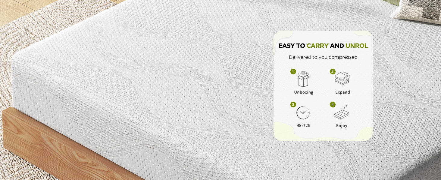 Queen Size Memory Foam Mattress - 10 Inch with Cooling