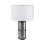 Hammered Iron Table Lamp with Mango Wood