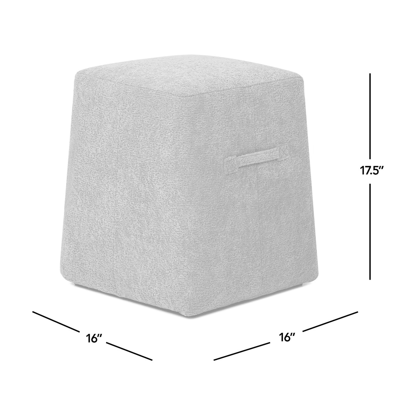 Oliver 16' Tapered Square Upholstered Ottoman in Spice Orange Fleeced Teddy