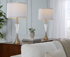 28" Contemporary Crystal Table Lamp Set