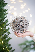 D6" Iced Twig Ball Christmas Tree Ornaments, Set of 4