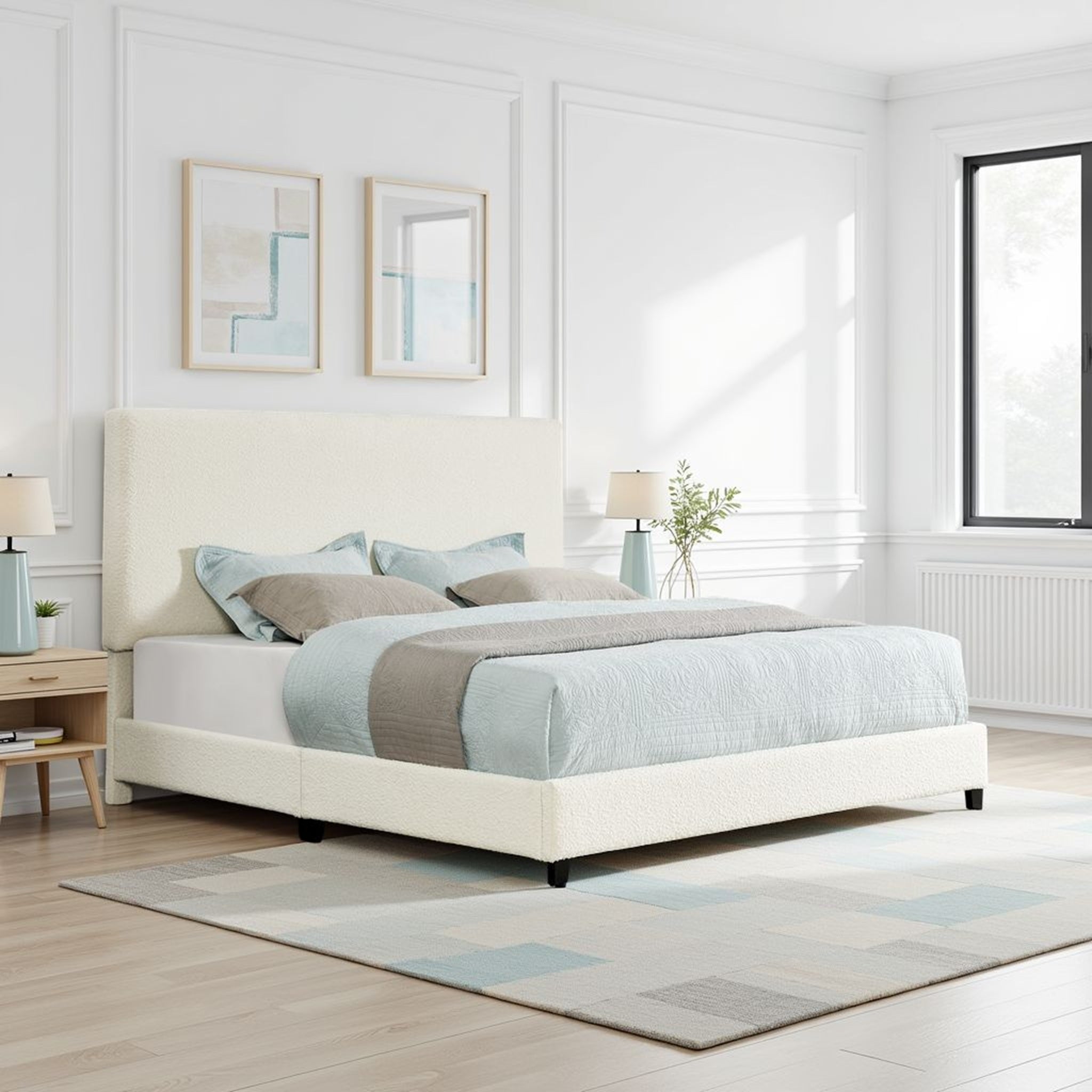 Upholstered Panel Bed - King Size