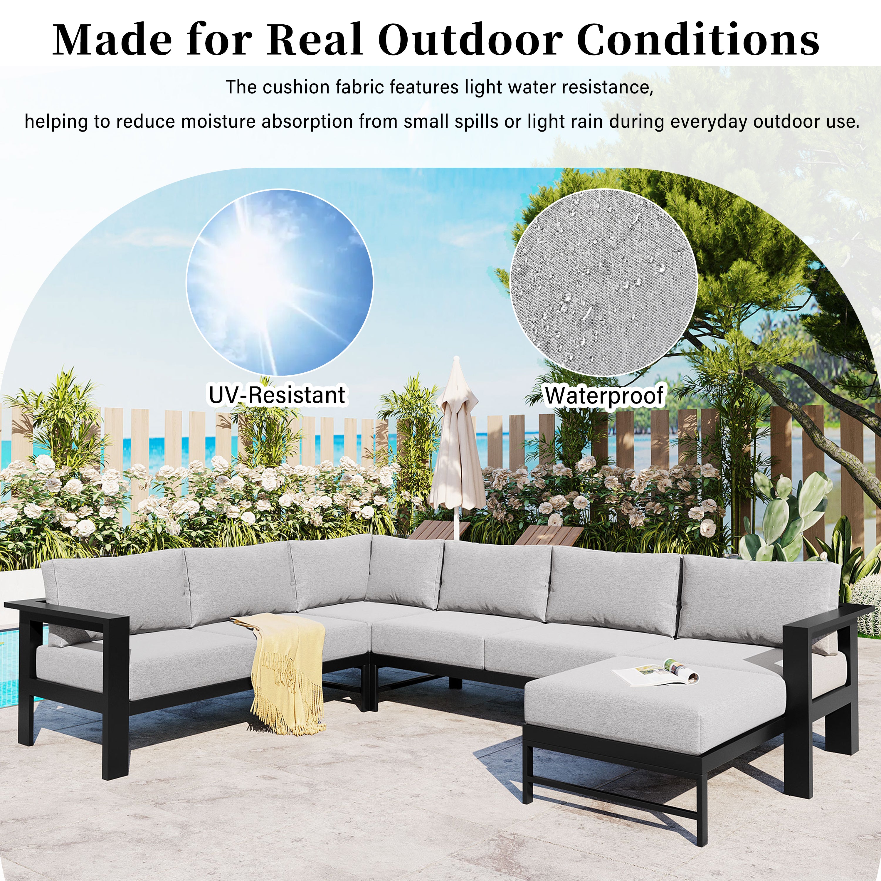 U-Style U-Shaped Outdoor Sectional Sofa Set