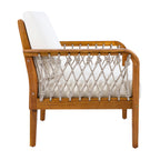 Outdoor Acacia Wood Club Chair with Handwoven Rope