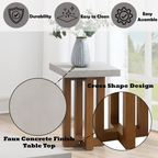 Keven Faux Concrete End Table