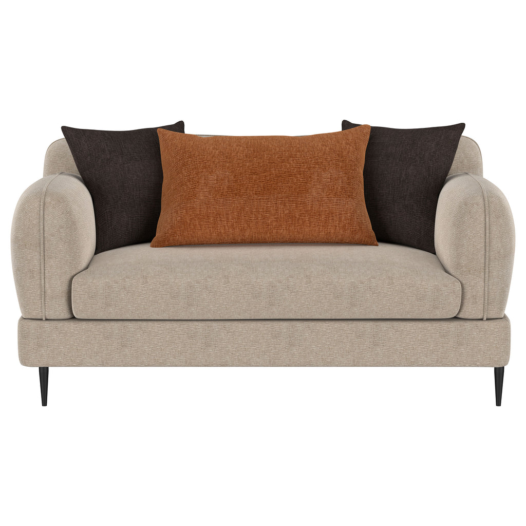 Repley Latte Upholstered Sculpted Track Arm Loveseat