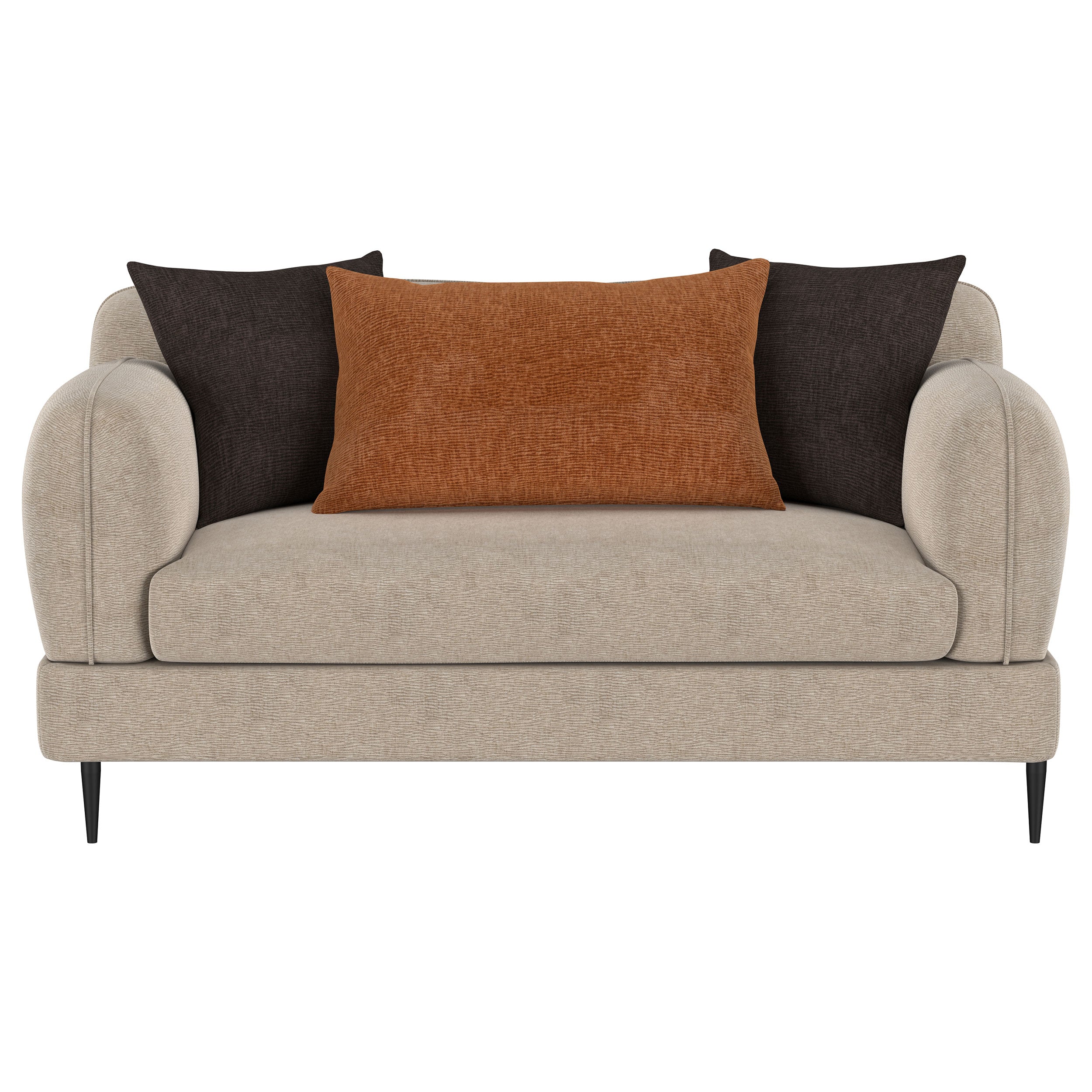 Repley Latte Upholstered Sculpted Track Arm Loveseat