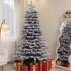 HOMCOM 6.5 ft Pre-Lit Mountain Pine Artificial Christmas Tree