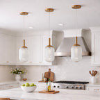 Modern Style Pendant Lamp - Bronze and Clear