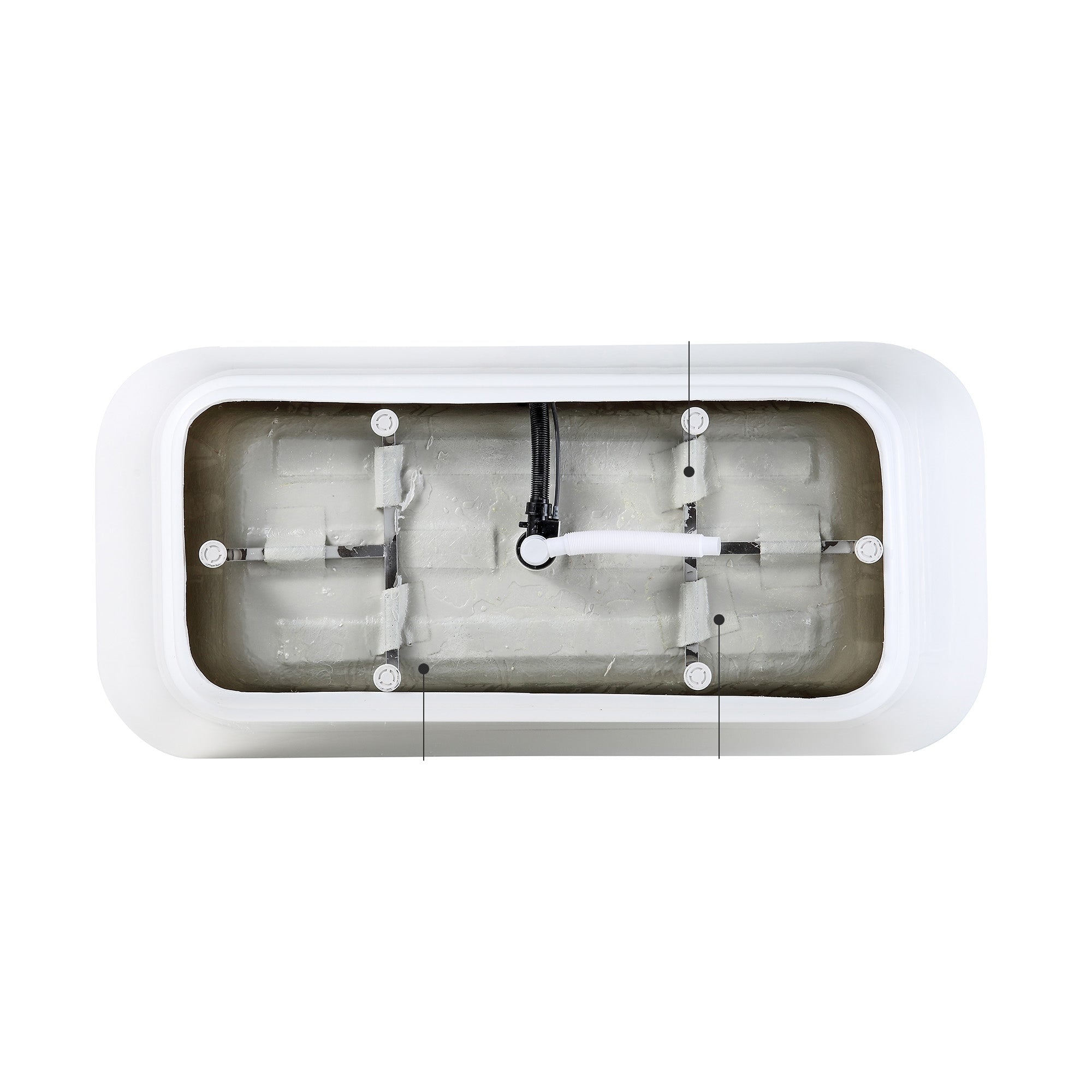 59" Acrylic Freestanding Bathtub, Stand Alone Soaking Tub, Gloss