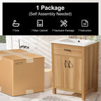24" Bathroom Vanity With Solid Wood Frame