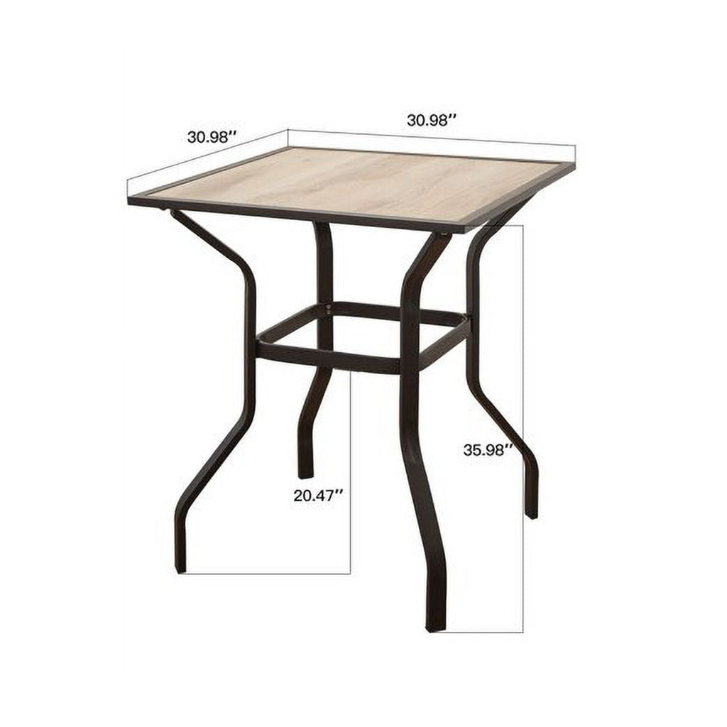 Outdoor Patio Bar Table Square Metal Table