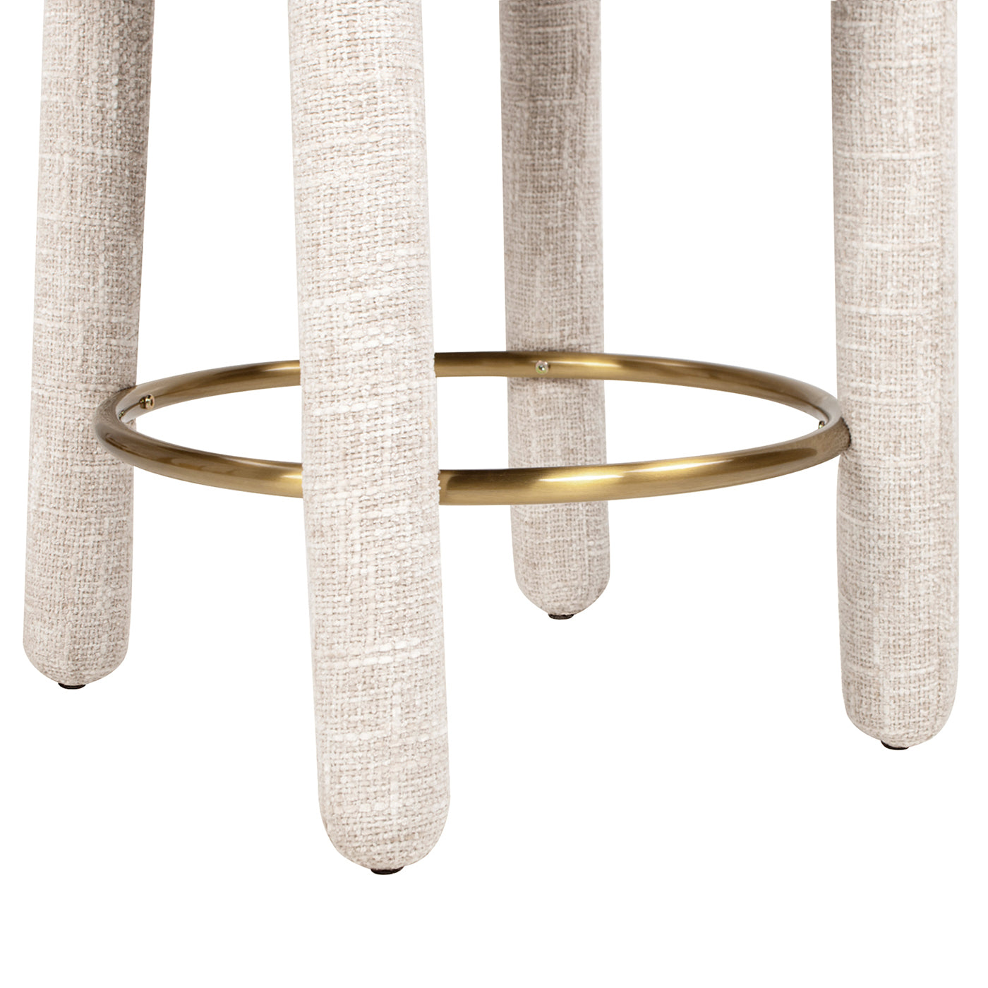 Penny 26.5" Round Arched Upholstered Counter Stool, Set of 2, Travertine