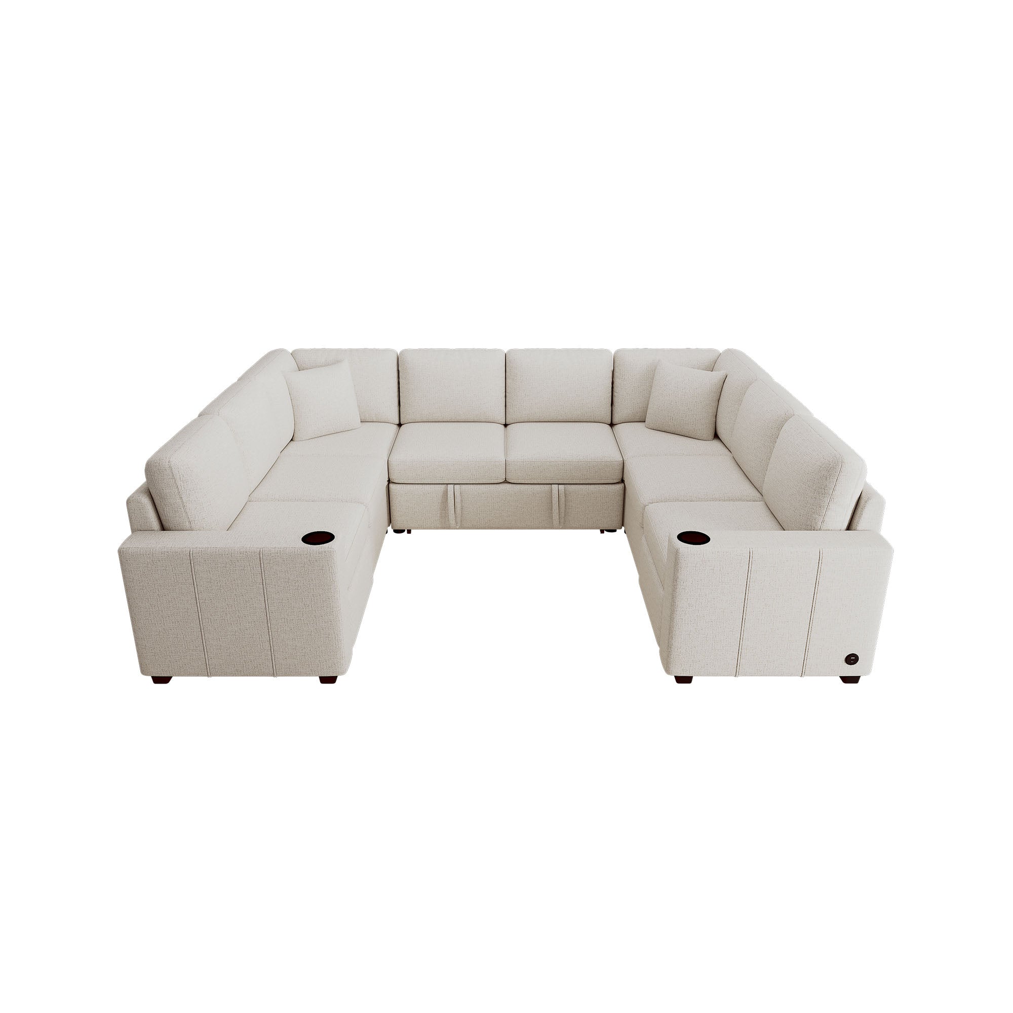 107.1" Sectional Sofa Convertible Pull-out Sofa Bed