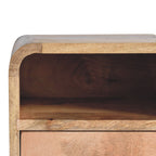 Extra Mini Wall-Mounted Curved Oak-ish Nightstand