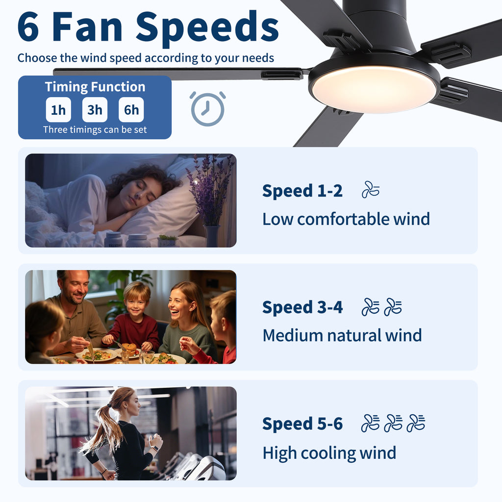 52 Inch Modern Minimalism Ceiling Fan