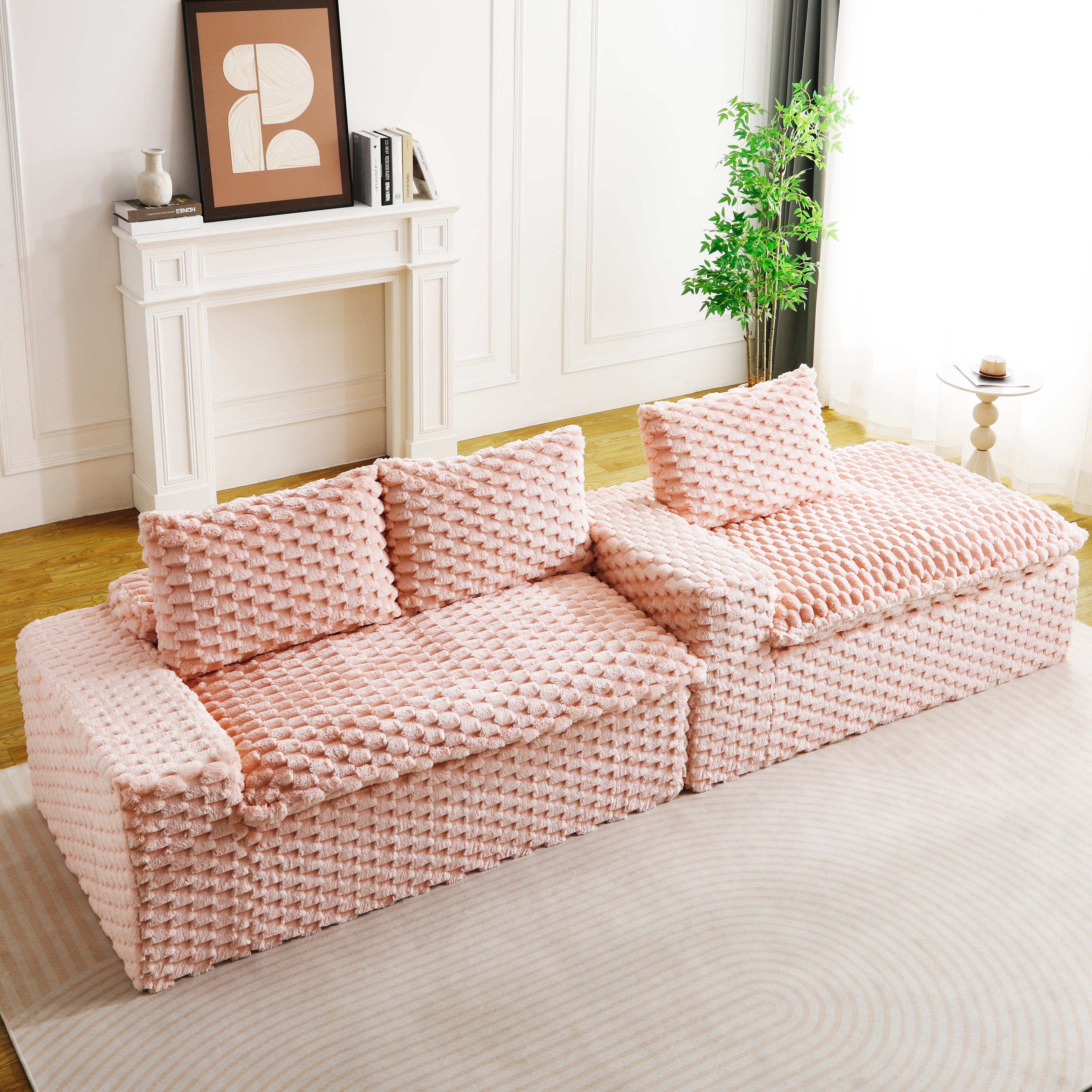 Pink Turtle Velvet Versatile Sofa