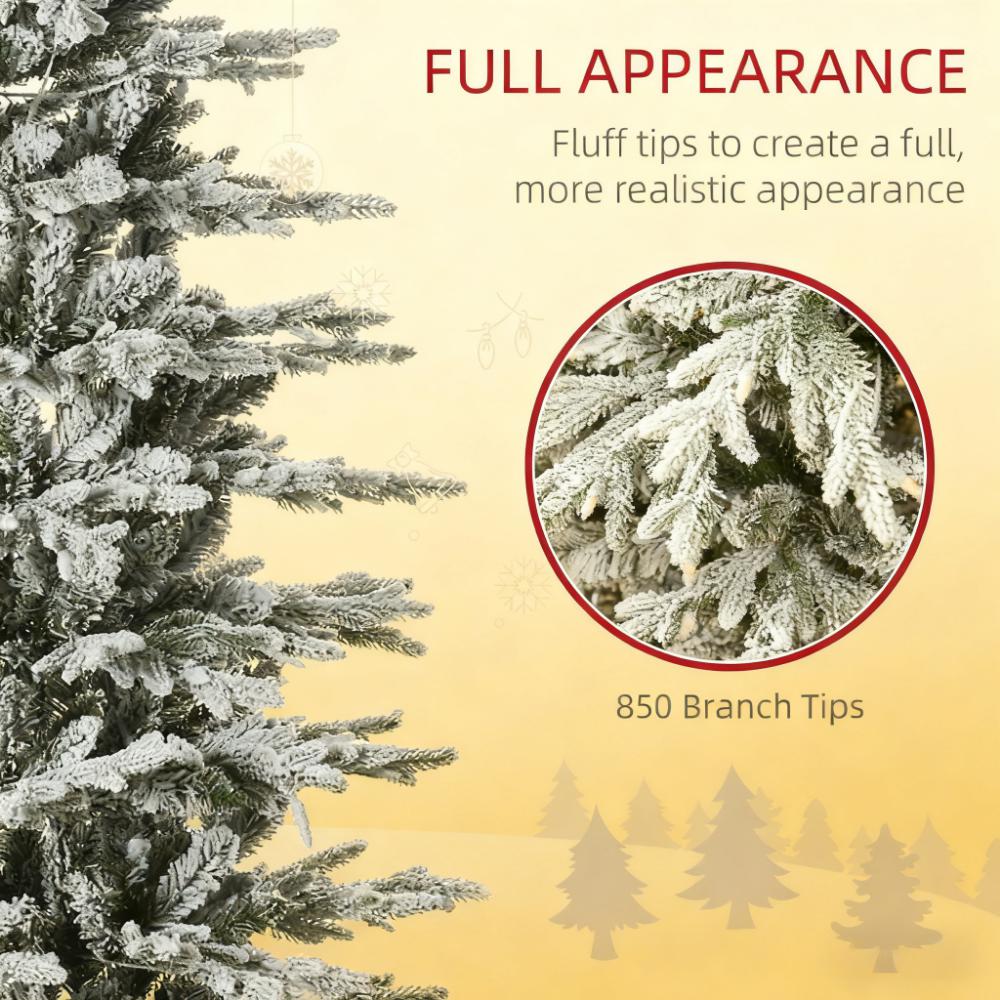 Pre Lit Artificial Flocked Christmas Tree with Snow Branches