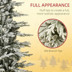 Pre Lit Artificial Flocked Christmas Tree with Snow Branches
