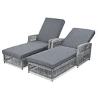 GO 2 Pieces Long Reclining Chaise Lounge Set