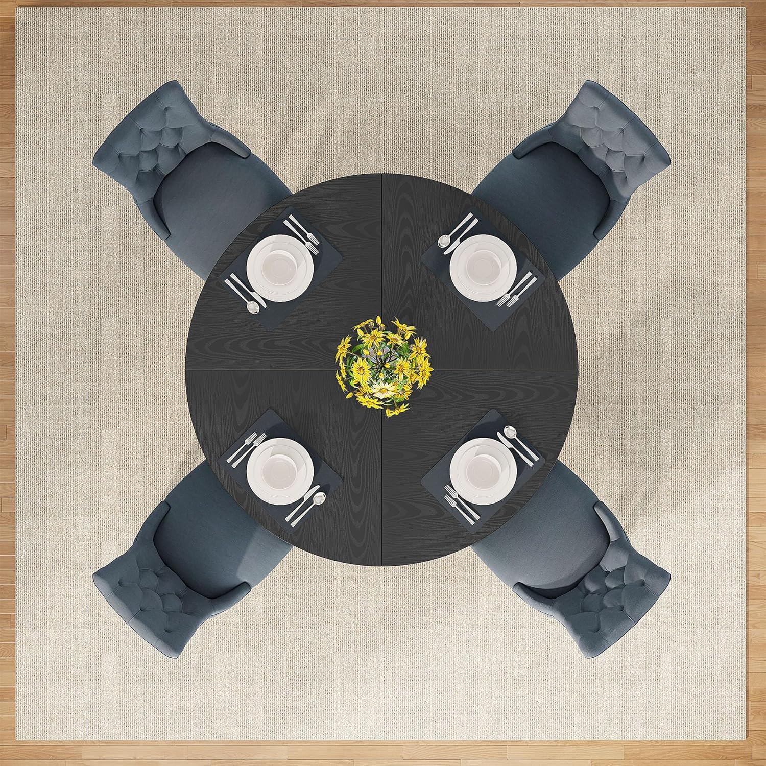47" Round Farmhouse Dining Table