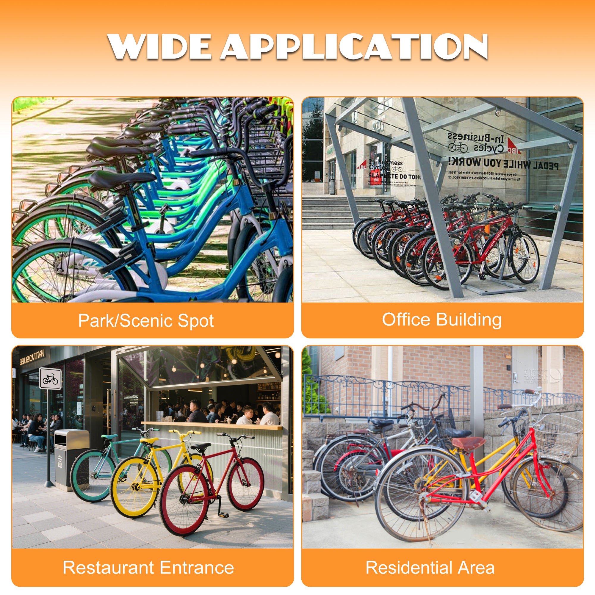 10-Bike Floor Bike Rack