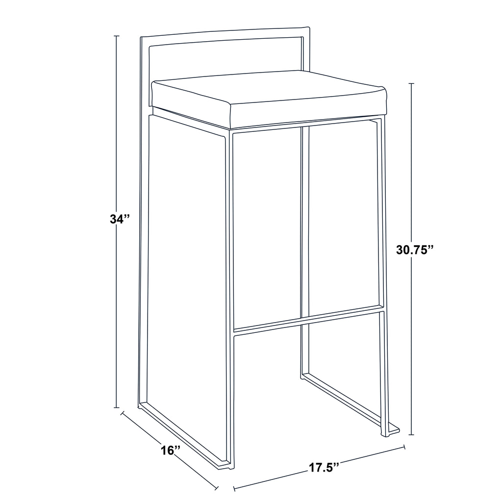 30" Contemporary Stackable Barstool Set of Three