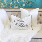 Merry & Bright Christmas Throw Pillow