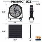 30" Wheeled Solar Fan