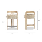 Millwick 26.5" Low Back Genuine Fur Counter Stool