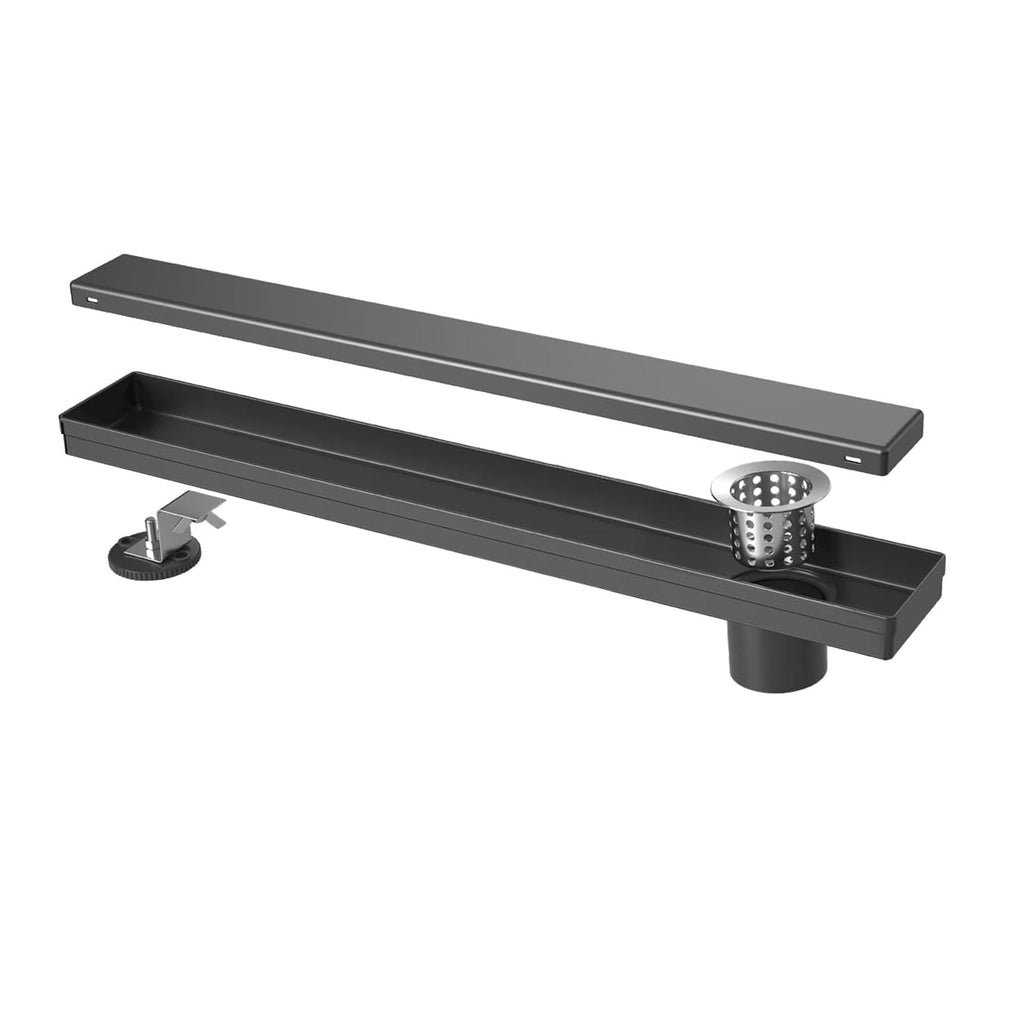 30 Inch Offset Linear Shower Drain with Reversible Cover