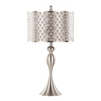 27" Contemporary Metal Table Lamp in Brushed Nickel
