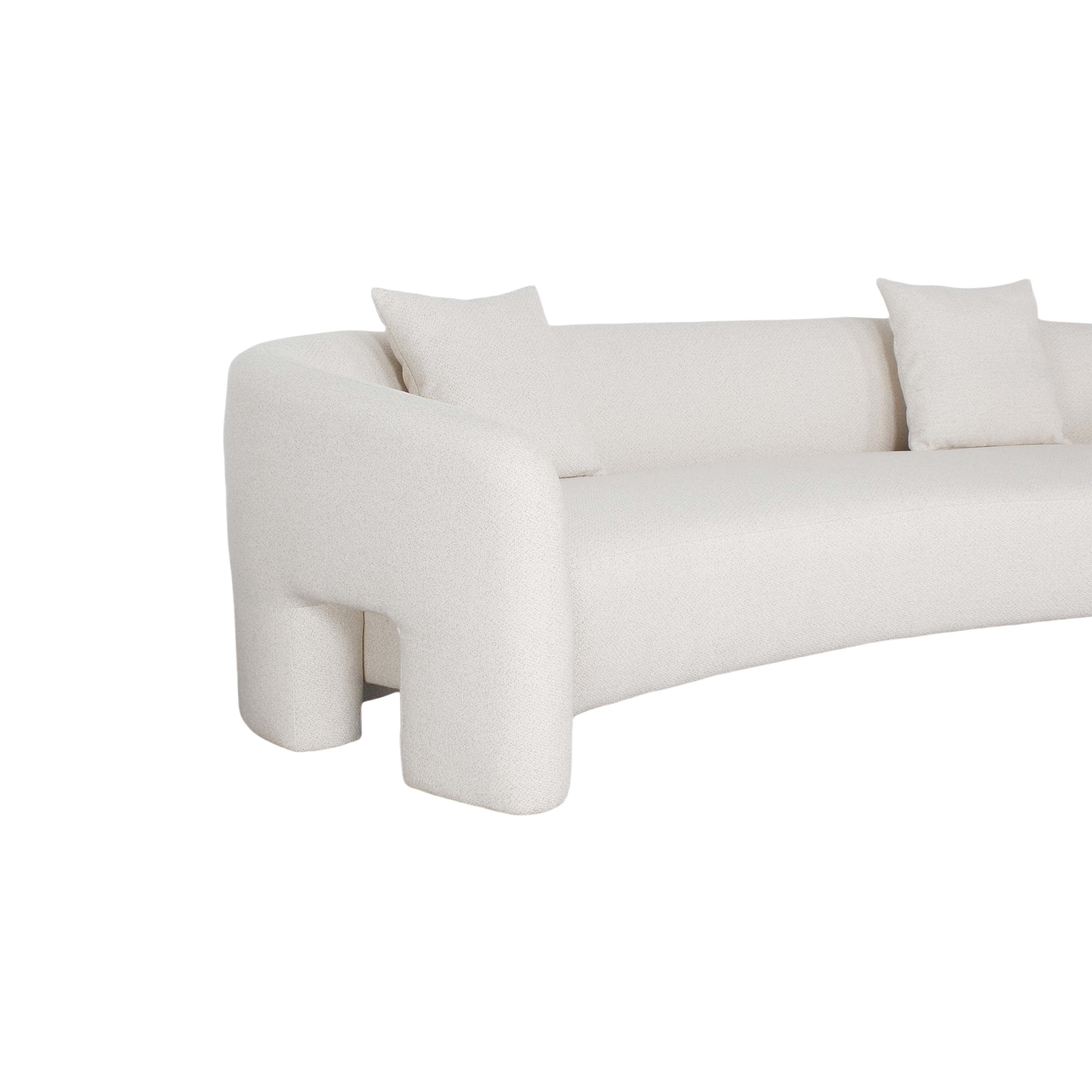 Sylvia 104" Tweed Loveseat in Ivory